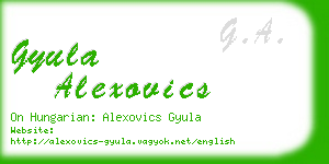 gyula alexovics business card